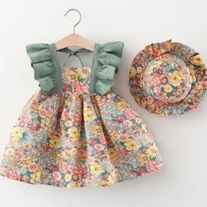 Summer Toddler Girl Clothes Set Baby Beach Dresses Cute Bow Plaid Sleeveless